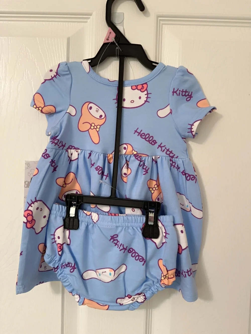Hello Kitty Baby Girl Viscose Bamboo French Terry Pastel Blue Dress And Panty
